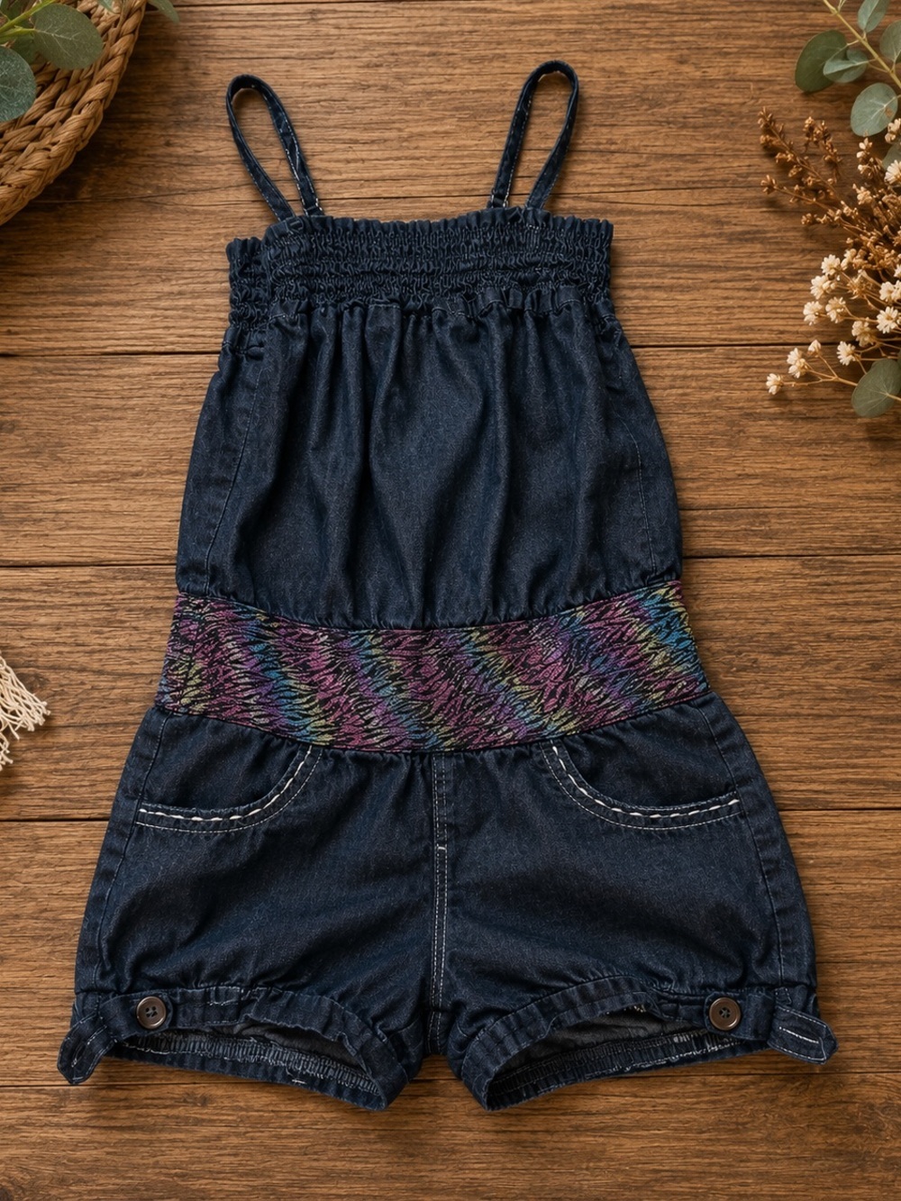 100% Cotton Squeeze Girls Black Rainbow Zebra Bubble Romper Size 6X Y2K Boutique